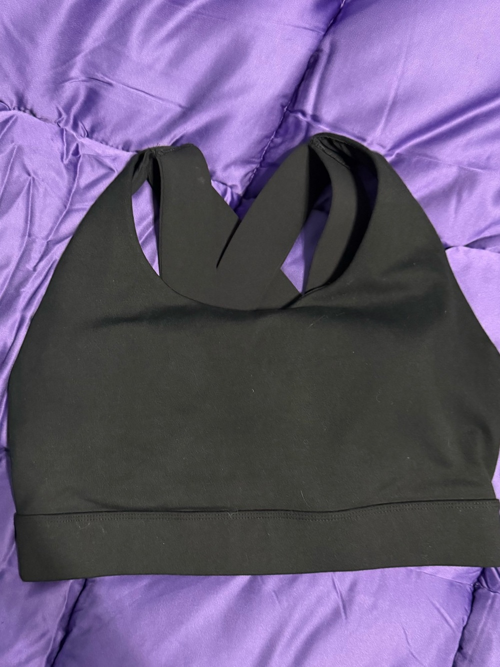 Black Women's Seamless Racerback Bralette Fabletics Size Large